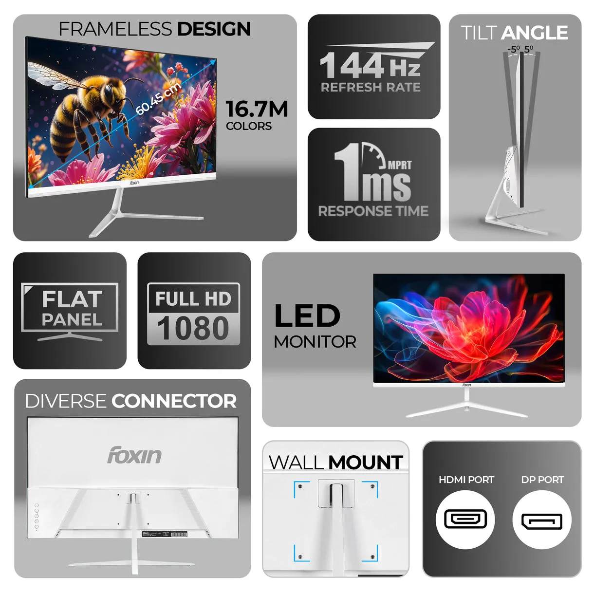 Foxin LED Monitor 24" FHD 144Hz with Speaker (Elite Ultra) view 2